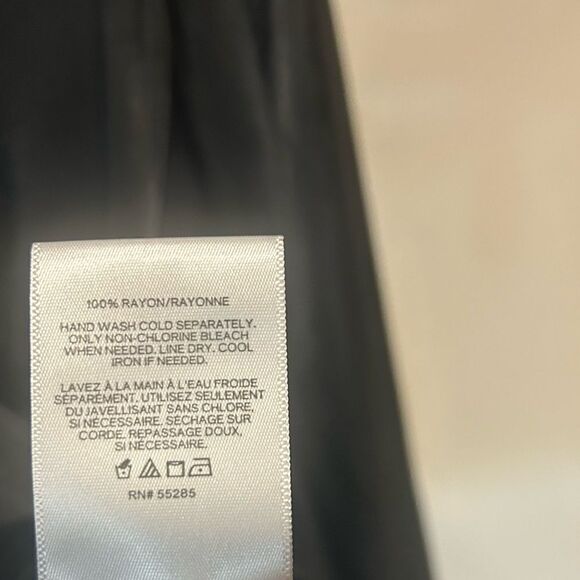 Express Satin Tie Neck Work Shirt Blouse Blouson Sleeve Top - Picture 9 of 9